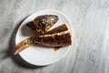 white plate served with head and tail of stuffed fish Royalty Free Stock Photo