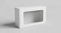 White Retail Packaging Box with Transparent Window Mockup Royalty Free Stock Photo