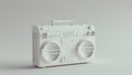 White Retro Boombox Stereo