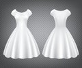 White retro woman dress for wedding or party