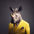 White Rhino portrait fashion shoot Royalty Free Stock Photo