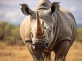 White rhino shows off her horn