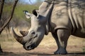 White rhinoceros mammal. Generate Ai