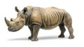 white rhinoceros, square-lipped rhinoceros isolated on white background Royalty Free Stock Photo