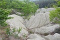 White rhyolite tuff formations in Hungary Royalty Free Stock Photo