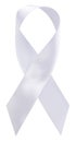 White ribbon for raising awareness on Lung cancer, Bone cancer, Multiple Sclerosis, Severe Combined Immune Deficiency Disease