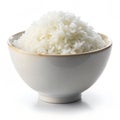 White rice bowl isolated on white Royalty Free Stock Photo