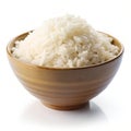 White rice bowl isolated on white Royalty Free Stock Photo