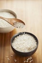 White rice in bowl on table. Concept asian food Royalty Free Stock Photo