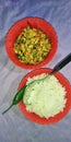 White rice with egg fray recipe Indian food