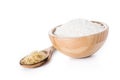 White rice flour in a bowl isolated Royalty Free Stock Photo