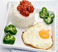 White rice with fried egg