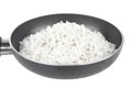 White rice on fry pan Royalty Free Stock Photo