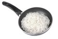 White rice on fry pan Royalty Free Stock Photo