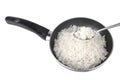 White Rice On Fry Pan