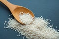 White rice on a wooden spoon Royalty Free Stock Photo