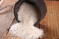 white rice natural long rice grain uncooked healthy food wooden table use texture background