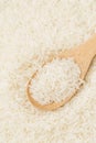 White rice on teaspoon