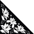 White Richelieu embroidery patterns on the black background