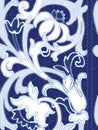 White Richelieu embroidery patterns on the blue background