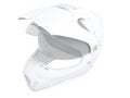 White rider helmet for race with black or white accesories on a white background 3d rendering Royalty Free Stock Photo