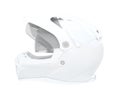 White rider helmet for race with black or white accesories on a white background 3d rendering Royalty Free Stock Photo