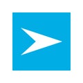 White right arrow in blue square