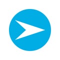 White right next arrow in a blue circle