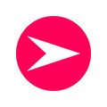 White right next arrow in a red circle