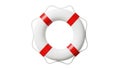 White ring buoy with red stripes isolated on white background Royalty Free Stock Photo