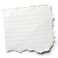 White ripped paper note isolated Royalty Free Stock Photo