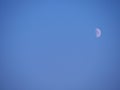 White rising moon in a beautiful blue sky, wallpaper, autumn sky