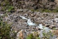 White river or Rio Blanco Valley with fast running water between the stones, Peru Royalty Free Stock Photo
