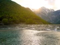 White River Terraced Waterfall in Blue Moon Valley Royalty Free Stock Photo