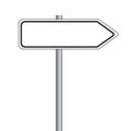 White road sign direction pointer. Eps10 Vector.