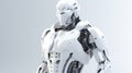 Futuristic Victorian White Robot: Realistic Hyper-detail Design