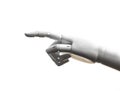 White robot hand finger point