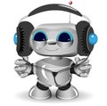 White robot headphones