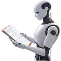Robot reading documents technology illustration Royalty Free Stock Photo