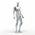 White Robot 3d Render On Isolated Background - Realistic Human Form