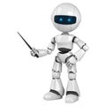 White robot stay with pointer