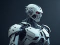 white robot trying to be a human. ai generative