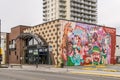 WHITE ROCK, CANADA - APRIL 13, 2020: City Street with playhouse Small snack drink bar