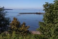 White Rock`s pier and breakwater, Semiahmoo Bay, San Juan Islands Royalty Free Stock Photo