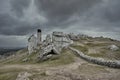 White rocks and ruined medieval castle Royalty Free Stock Photo