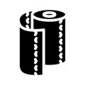 white roll paper towel glyph icon vector illustration Royalty Free Stock Photo