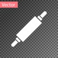 White Rolling pin icon isolated on transparent background. Vector Illustration