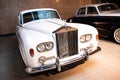 White Rolls Royce retro car at exhibition at a museum