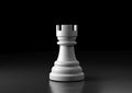 White rook chess, standing against black background