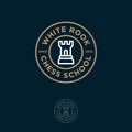 White Rook Logo. Chess club or chess school emblem.